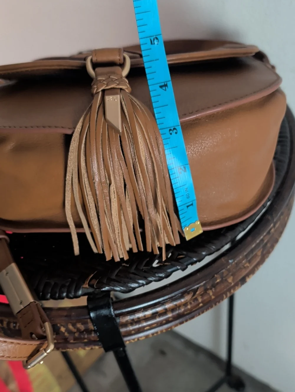 Foley Corinna La Trenza Saddle Bag Flap Leather Crossbody Bag